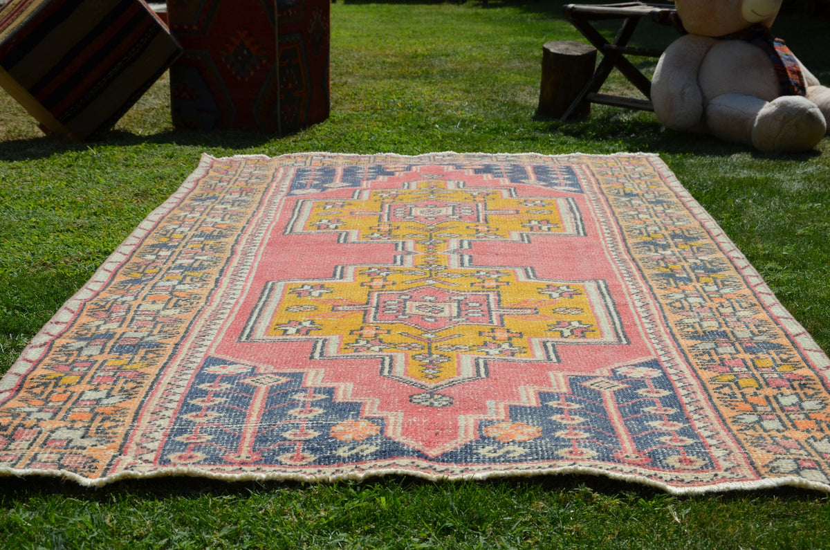 81×202 &quot;Chestnut&quot; ViNTAGE TURKiSH RUG 2x4 Wheat & Chartreuse Soft Old & Vintage Turkish Area Rug