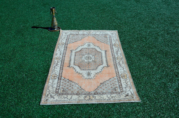 Turkish Handmade Vintage Anatolian rug for home decor, area rug, oushak rug boho rug bedroom rug kitchen rug  bathroom rug kilim, rugs 4x7, 666203
