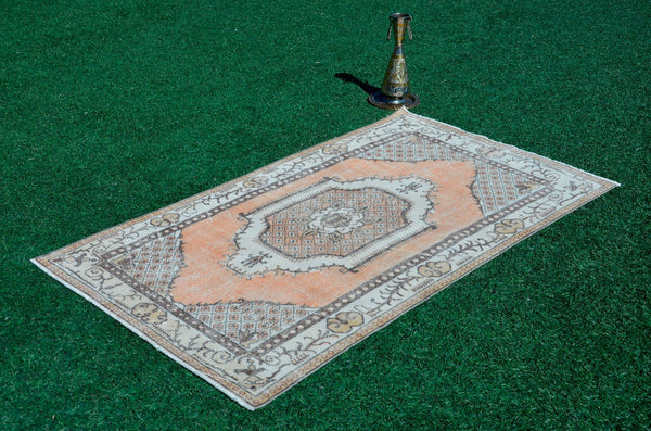 Turkish Handmade Vintage Anatolian rug for home decor, area rug, oushak rug boho rug bedroom rug kitchen rug  bathroom rug kilim, rugs 4x7, 666203