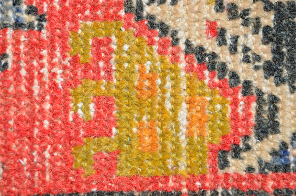 Vintage Handmade Turkish small area rug doormat for home decor, bathroom rug, area oushak rug bathroom mat kitchen kilim rug, rug 3.3X1.4, 665821
