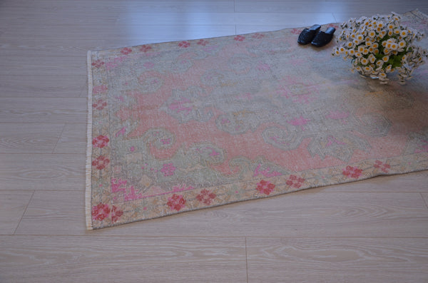 Vintage Handmade Turkish Anatolian rug for home decor, area rug, oushak rug boho rug bedroom rug kitchen rug  bathroom rug kilim, rugs 7x4, 664441