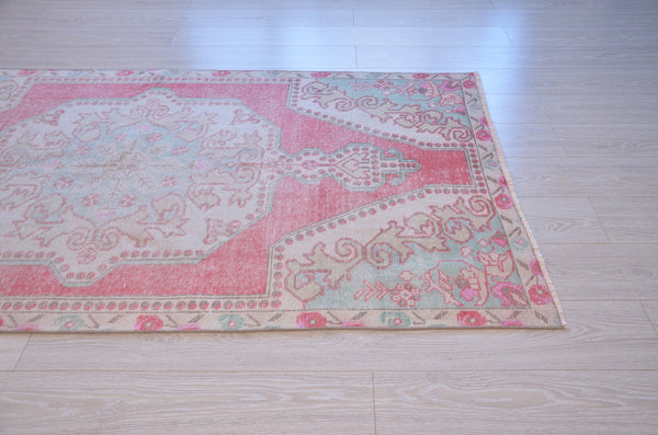 Turkish Handmade Vintage Anatolian rug for home decor, area rug, oushak rug boho rug bedroom rug kitchen rug  bathroom rug kilim, rugs 7x4, 664447