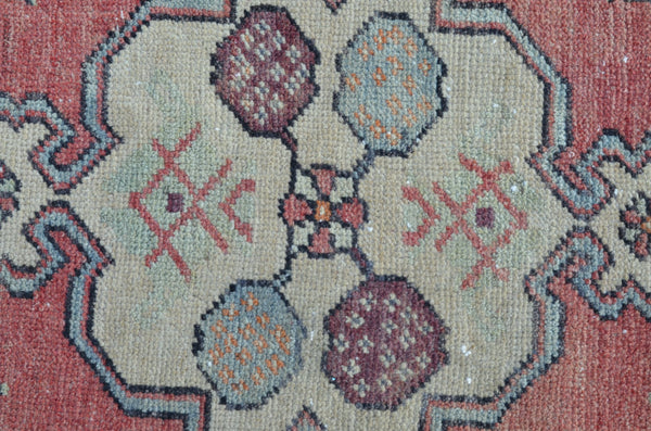 Vintage Handmade Turkish small area rug doormat for home decor, bathroom rug, area oushak rug bathroom mat kitchen kilim rug, rug 2,8X1,6, 664698