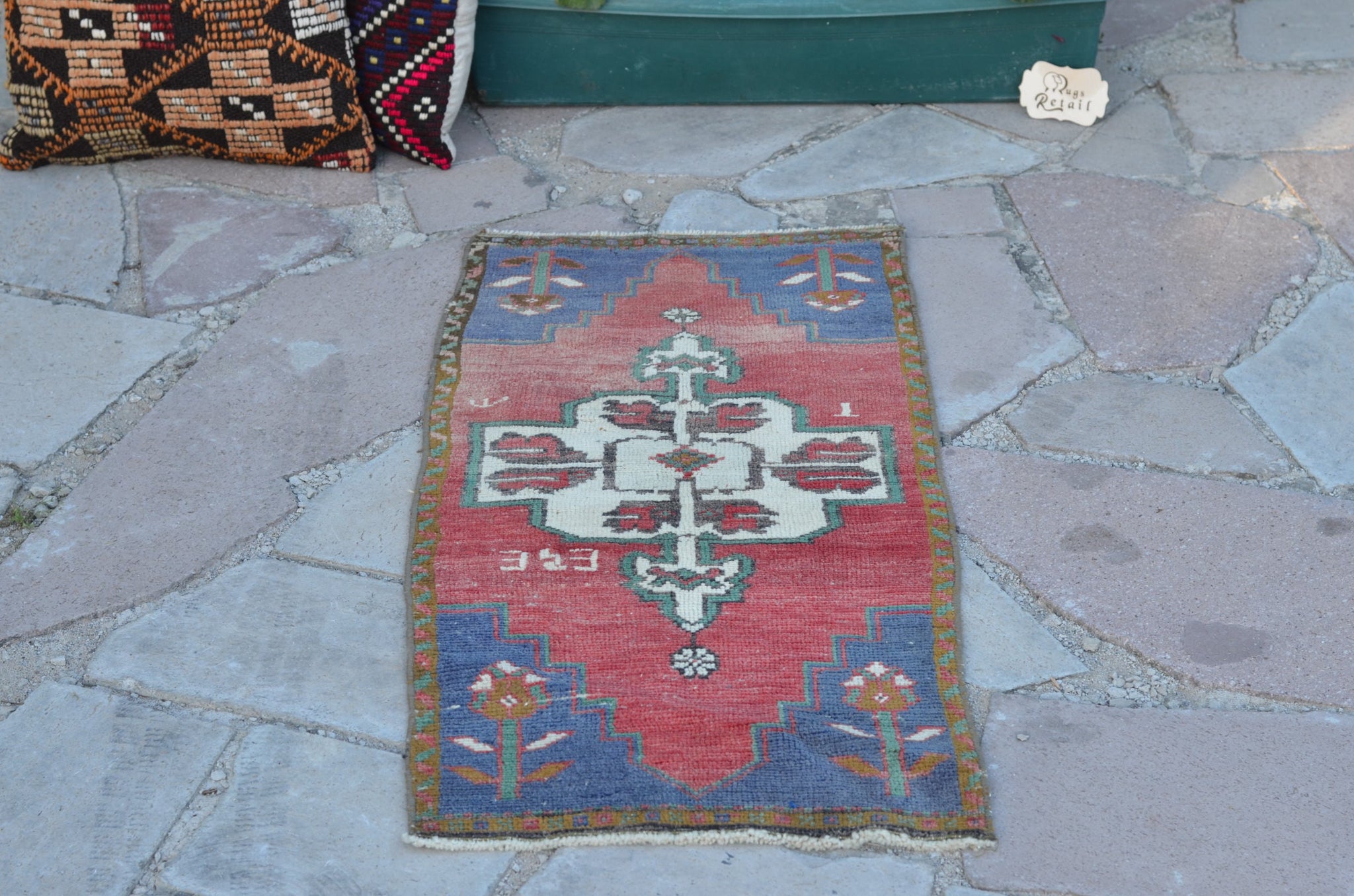 Natural Turkish Vintage small area rug doormat for home decor, bathroom rug, area oushak rug bathroom mat kitchen rug kilim rug, rug 2,9X1,4, 664700