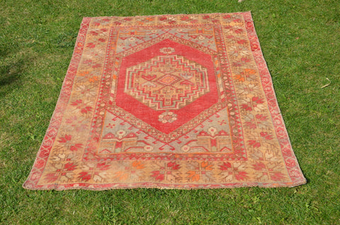 Unique Vintage Turkish Anatolian rug for home decor, area rug, oushak rug boho rug bedroom rug kitchen rug  bathroom rug kilim, rugs 5x3, 664293