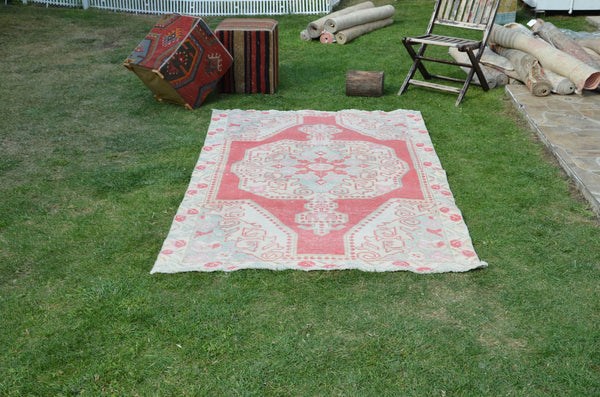 Blue Vintage Turkish Anatolian rug for home decor, area rug, oushak rug boho rug bedroom rug kitchen rug  bathroom rug kilim, rugs 7x4, 664399