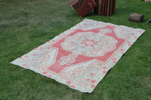 Blue Vintage Turkish Anatolian rug for home decor, area rug, oushak rug boho rug bedroom rug kitchen rug  bathroom rug kilim, rugs 7x4, 664399