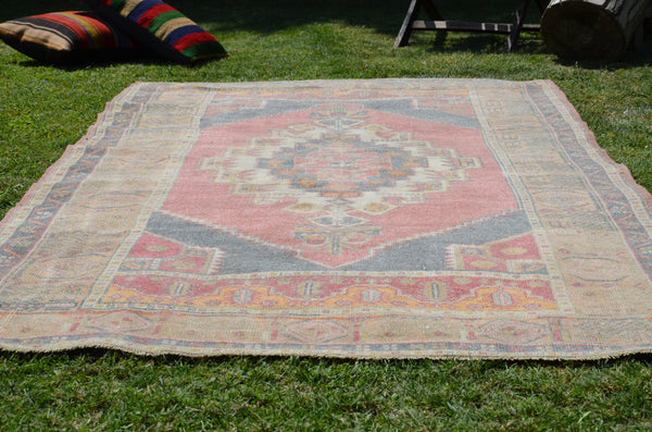 Natural Vintage Turkish Anatolian rug for home decor, area rug, oushak rug boho rug bedroom rug kitchen rug  bathroom rug kilim, rugs 8x4, 664403