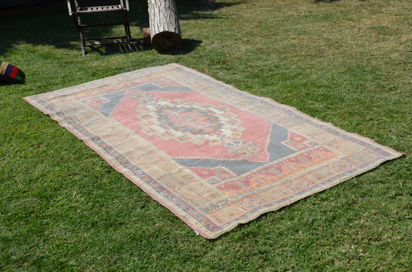 Natural Vintage Turkish Anatolian rug for home decor, area rug, oushak rug boho rug bedroom rug kitchen rug  bathroom rug kilim, rugs 8x4, 664403