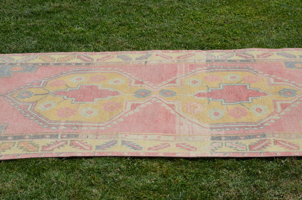 Pink Vintage Turkish Anatolian rug for home decor, area rug, oushak rug boho rug bedroom rug kitchen rug  bathroom rug kilim, rugs 8x4, 664425