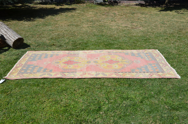 Pink Vintage Turkish Anatolian rug for home decor, area rug, oushak rug boho rug bedroom rug kitchen rug  bathroom rug kilim, rugs 8x4, 664425