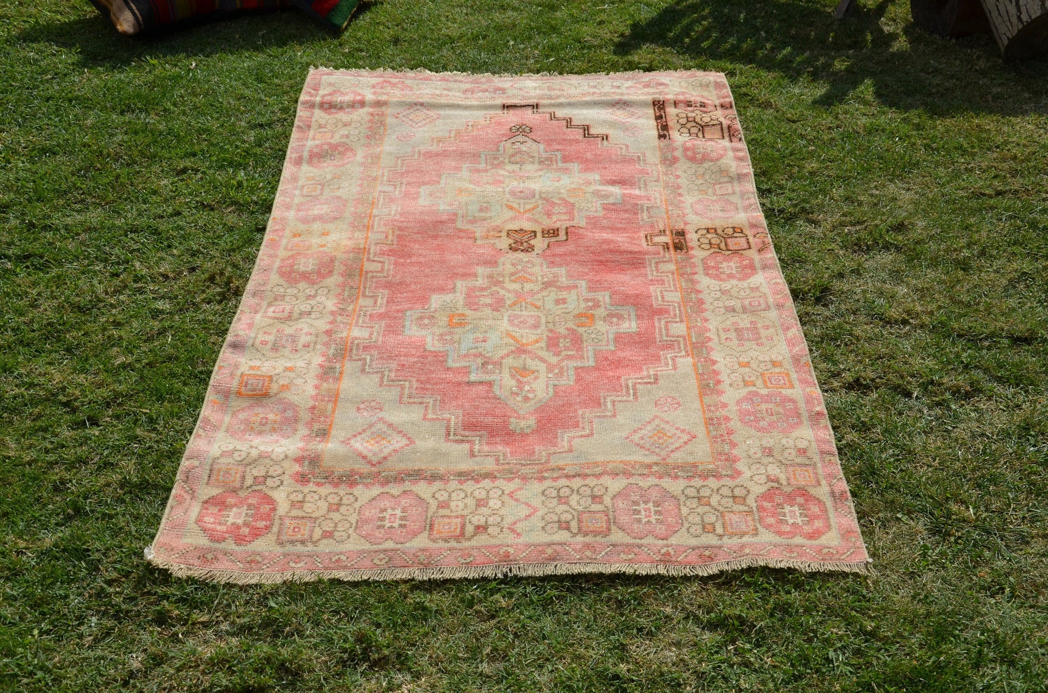 Beige Vintage Turkish Anatolian rug for home decor, area rug, oushak rug boho rug bedroom rug kitchen rug  bathroom rug kilim, rugs 6x3, 664291