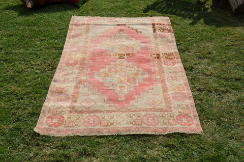 Beige Vintage Turkish Anatolian rug for home decor, area rug, oushak rug boho rug bedroom rug kitchen rug  bathroom rug kilim, rugs 6x3, 664291
