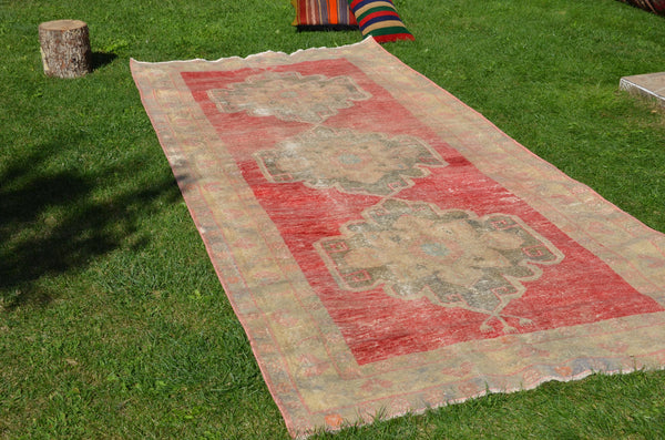 Hand knotted Turkish large Vintage rug for home decor, oversize rug, area rug oushak boho rug bedroom rug kitchen rug  kilim rug, rugs 11x5, 664979