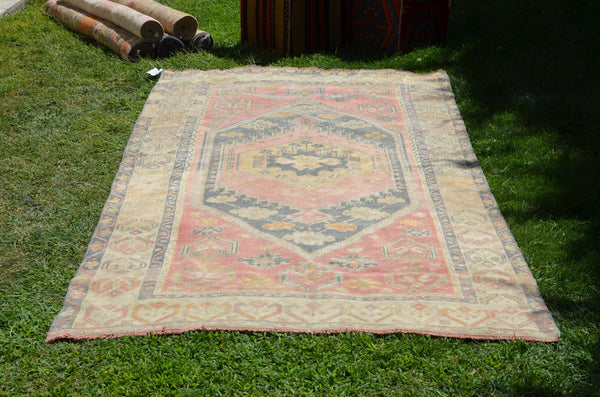 Natural Vintage Turkish Anatolian rug for home decor, area rug, oushak rug boho rug bedroom rug kitchen rug  bathroom rug kilim, rugs 8x4, 664456