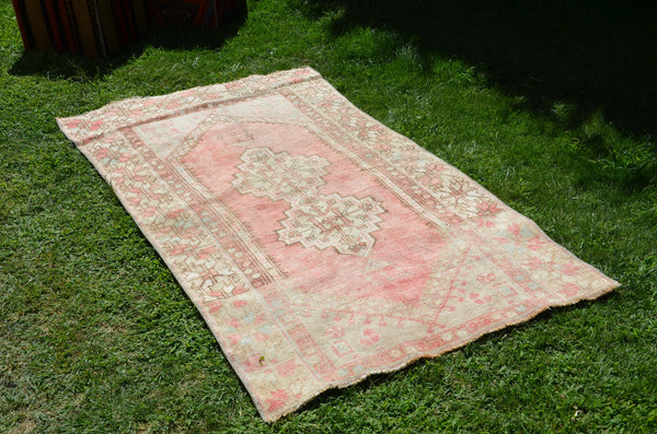 Beige Vintage Turkish Anatolian rug for home decor, area rug, oushak rug boho rug bedroom rug kitchen rug  bathroom rug kilim, rugs 6x3, 664478