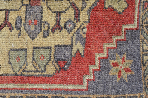 Turkish Handmade Vintage small area rug doormat for home decor, bathroom rug, area oushak rug bathroom mat kitchen kilim rug, rug 2.8X1.5, 664526