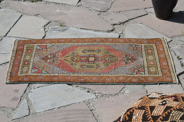 Unique Turkish Vintage small area rug doormat for home decor, bathroom rug, area oushak rug bathroom mat kitchen rug  kilim rug, rug 3,2X1,6, 664631