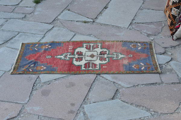 Natural Turkish Vintage small area rug doormat for home decor, bathroom rug, area oushak rug bathroom mat kitchen rug kilim rug, rug 2,9X1,4, 664700