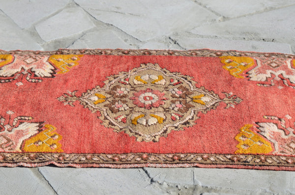 Natural Turkish Vintage small area rug doormat for home decor, bathroom rug, area oushak rug bathroom mat kitchen rug kilim rug, rug 3.2x1.6, 664819