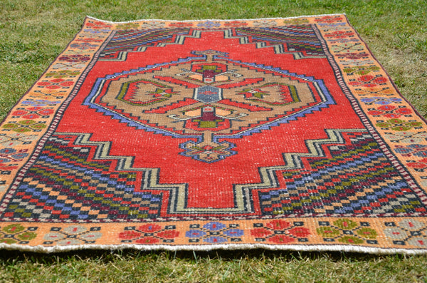 Anatolian Handmade Turkish Vintage rug for home decor, large rug, area rug oushak rug boho rug bedroom kitchen rug  kilim rug, rugs 6x3, 664303