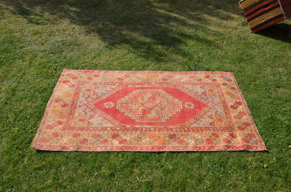 Unique Vintage Turkish Anatolian rug for home decor, area rug, oushak rug boho rug bedroom rug kitchen rug  bathroom rug kilim, rugs 5x3, 664293
