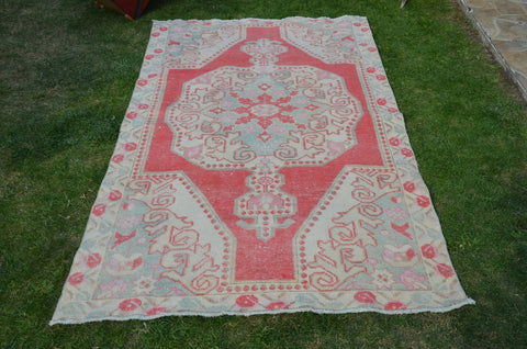 Blue Vintage Turkish Anatolian rug for home decor, area rug, oushak rug boho rug bedroom rug kitchen rug  bathroom rug kilim, rugs 7x4, 664399