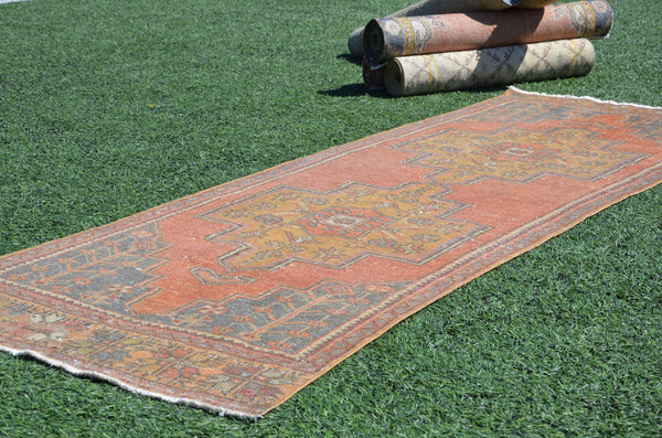 Natural Vintage Turkish runner rug for home decor, area rug, Anatolian oushak rug bedroom rug kitchen rug  bathroom rug kilim, 8'2"X2'11", 665011