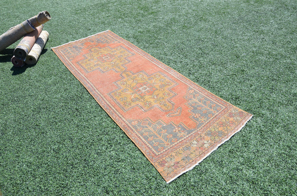 Natural Vintage Turkish runner rug for home decor, area rug, Anatolian oushak rug bedroom rug kitchen rug  bathroom rug kilim, 8'2"X2'11", 665011