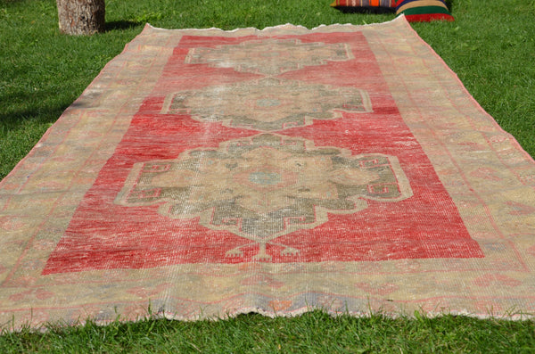 Hand knotted Turkish large Vintage rug for home decor, oversize rug, area rug oushak boho rug bedroom rug kitchen rug  kilim rug, rugs 11x5, 664979