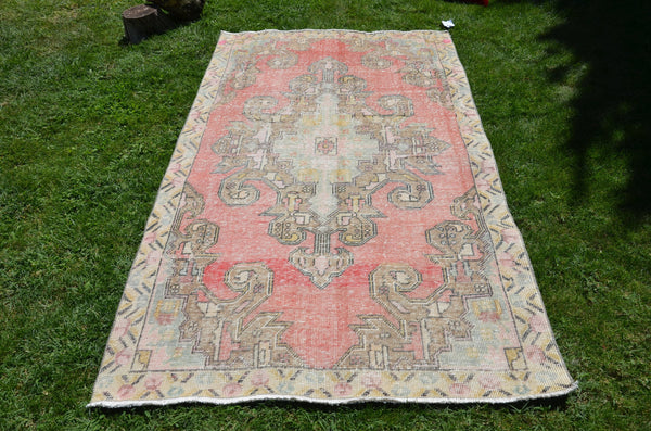 Natural Anatolian Vintage Turkish rug for home decor, area rug, oushak rug boho rug bedroom rug kitchen rug  bathroom rug kilim, rugs 7x4, 664442