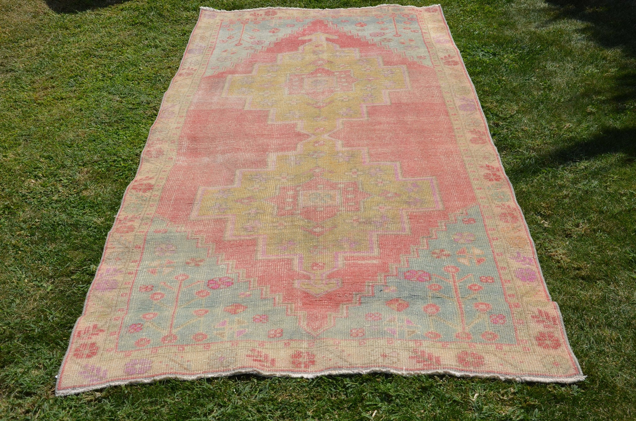 Turkish handmade Vintage Anatolian rug for home decor, area rug, oushak rug boho rug bedroom rug kitchen rug  bathroom rug kilim, rugs 8x4, 664452