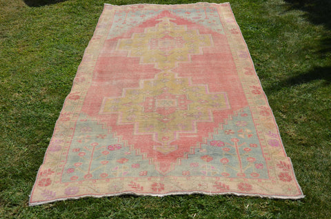 Turkish handmade Vintage Anatolian rug for home decor, area rug, oushak rug boho rug bedroom rug kitchen rug  bathroom rug kilim, rugs 8x4, 664452