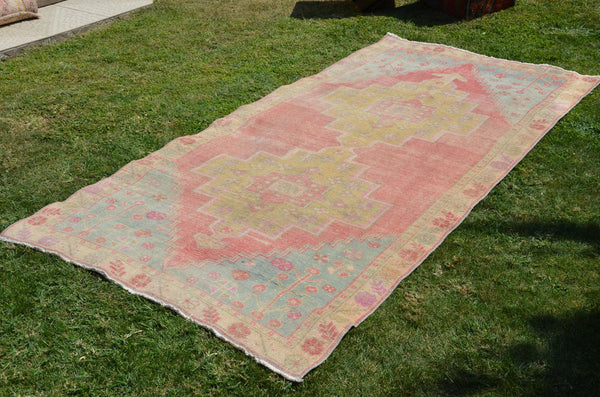 Turkish handmade Vintage Anatolian rug for home decor, area rug, oushak rug boho rug bedroom rug kitchen rug  bathroom rug kilim, rugs 8x4, 664452