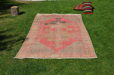 Natural Vintage Turkish Anatolian rug for home decor, area rug, oushak rug boho rug bedroom rug kitchen rug  bathroom rug kilim, rugs 9x4, 664983
