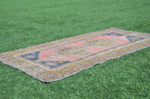 Pink Vintage Turkish Anatolian rug for home decor, area rug, oushak rug boho rug bedroom rug kitchen rug  bathroom rug kilim, rugs 7x3, 665030