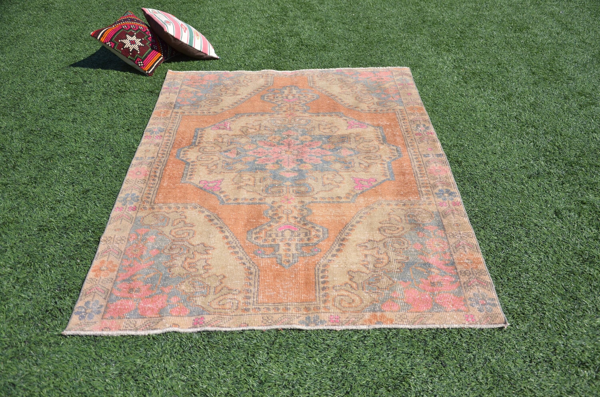 Natural Vintage Turkish Anatolian rug for home decor, area rug, oushak rug boho rug bedroom rug kitchen rug  bathroom rug kilim, rugs 7x5, 665035