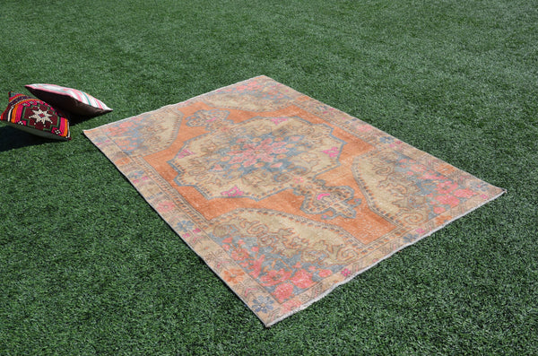 Natural Vintage Turkish Anatolian rug for home decor, area rug, oushak rug boho rug bedroom rug kitchen rug  bathroom rug kilim, rugs 7x5, 665035