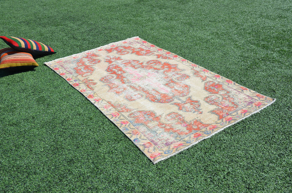 Unique Vintage Turkish Anatolian rug for home decor, area rug, oushak rug boho rug bedroom rug kitchen rug  bathroom rug kilim, rugs 8x4, 665037