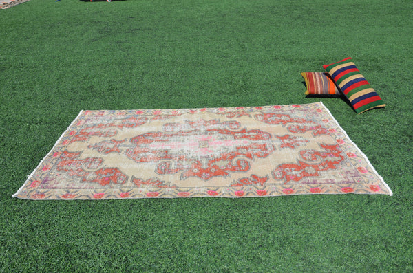 Unique Vintage Turkish Anatolian rug for home decor, area rug, oushak rug boho rug bedroom rug kitchen rug  bathroom rug kilim, rugs 8x4, 665037
