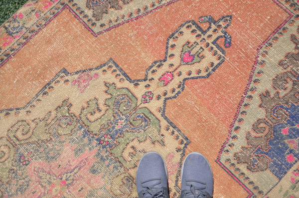 Blue Vintage Turkish Anatolian rug for home decor, area rug, oushak rug boho rug bedroom rug kitchen rug  bathroom rug kilim, rugs 8x4, 665040