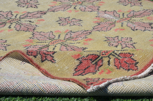 handmade oushak Turkish rug for home decor, Vintage rug, area rug boho rug bedroom rug kitchen rug bathroom rug kilim rug handmade, rugs 7x4, 665041