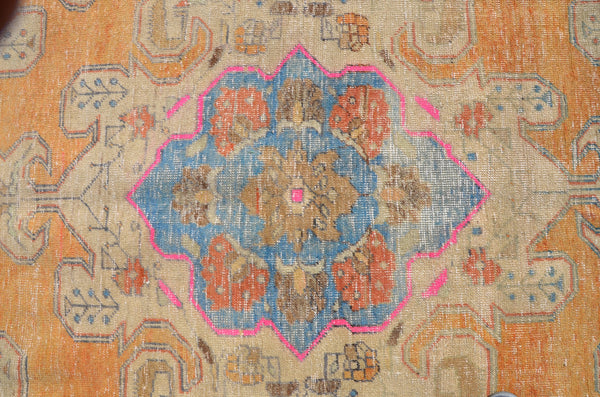 Yellow Vintage Turkish Anatolian rug for home decor, area rug, oushak rug boho rug bedroom rug kitchen rug  bathroom rug kilim, rugs 7x4, 665043