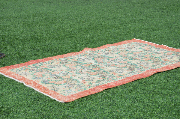 Natural oushak Turkish rug for home decor, Vintage rug, area rug boho rug bedroom rug kitchen rug bathroom rug kilim rugs handmade, rugs 7x4, 665073