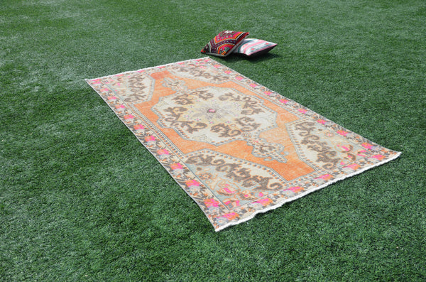 Handmade Vintage Turkish Anatolian rug for home decor, area rug, oushak rug boho rug bedroom rug kitchen rug  bathroom rug kilim, rugs 8x4, 665074