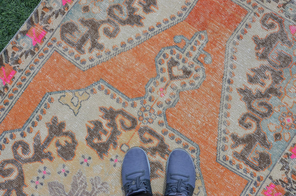 Handmade Vintage Turkish Anatolian rug for home decor, area rug, oushak rug boho rug bedroom rug kitchen rug  bathroom rug kilim, rugs 8x4, 665074