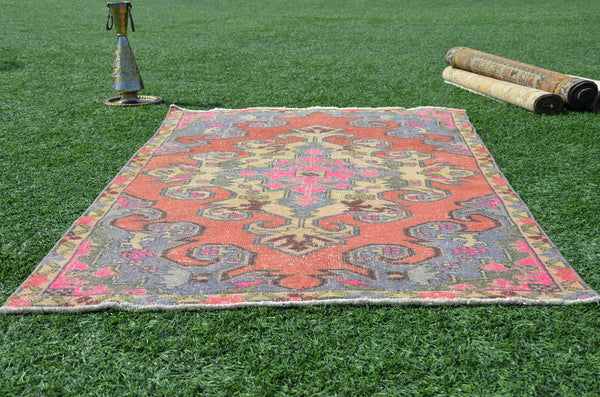 Blue Vintage Turkish Anatolian rug for home decor, area rug, oushak rug boho rug bedroom rug kitchen rug  bathroom rug kilim, rugs 7x4, 665079
