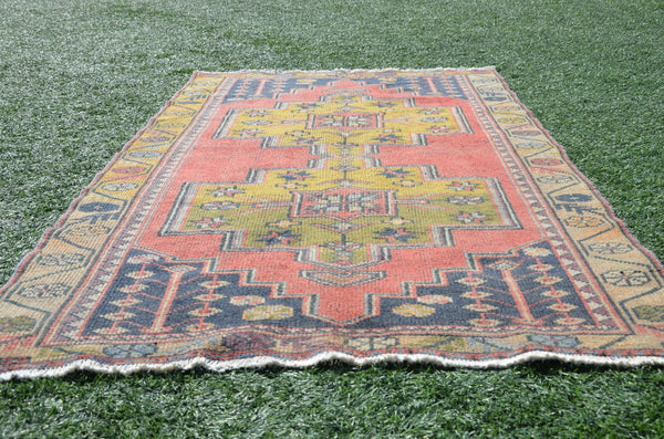 Unique Vintage Turkish Anatolian rug for home decor, area rug, oushak rug boho rug bedroom rug kitchen rug  bathroom rug kilim, rugs 8x4, 665085