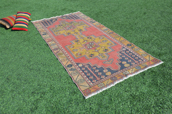 Unique Vintage Turkish Anatolian rug for home decor, area rug, oushak rug boho rug bedroom rug kitchen rug  bathroom rug kilim, rugs 8x4, 665085