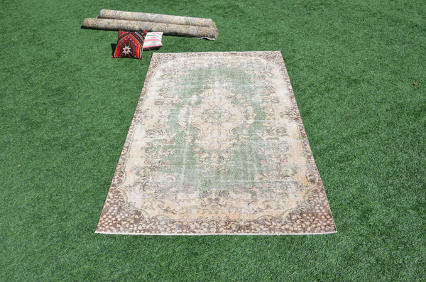 Unique Turkish large Vintage rug for home decor, oversize rug, area rug oushak rug boho rug bedroom rug kitchen rug  kilim rug, rugs 9x5, 665256